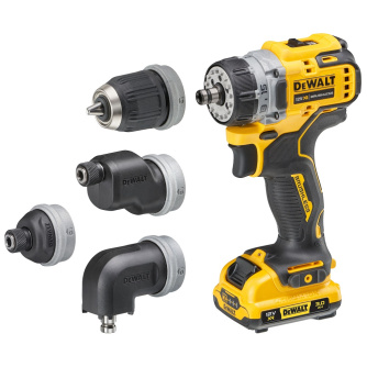 Купить Дрель аккумуляторная DEWALT DCD 703 L2T  12v 3.0Ah + набор из 4-х насадок фото №1