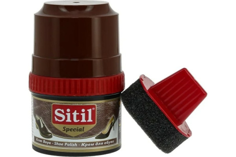 Купить Крем-блеск для обуви Sitil Shoe Polish темно-коричневый 60 мл 101.02 SKB фото №1